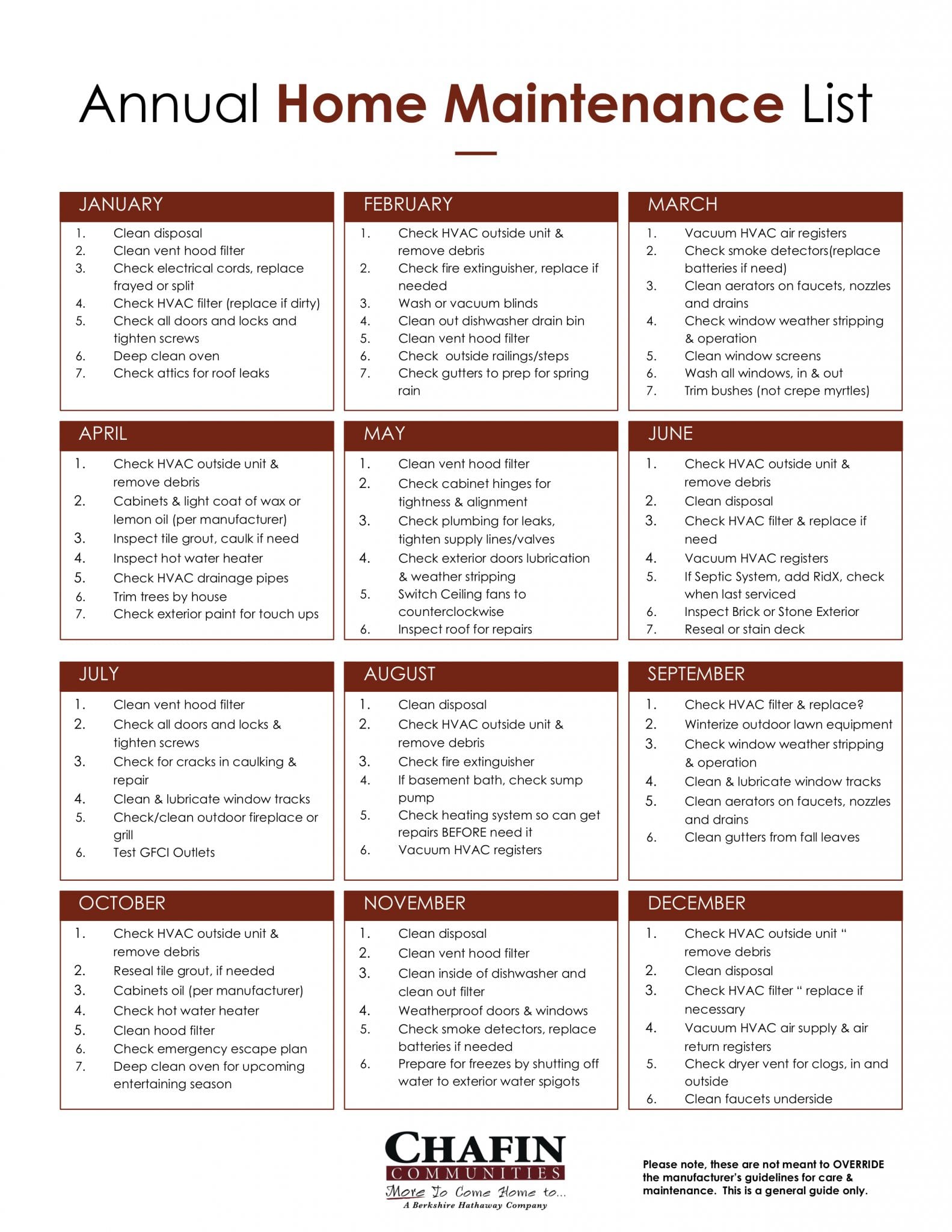 Home Maintenance Checklist Printable Logo Home Maintenance Home My 